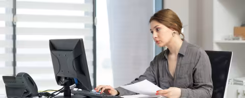 Woman working at desk